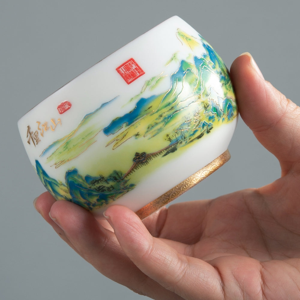 Mountain Coffee & Tea Cup - Mutton Fat Jade Porcelain
