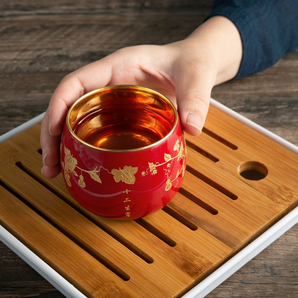 Zodiac Tea Cup-Mutton Fat Jade Porcelain