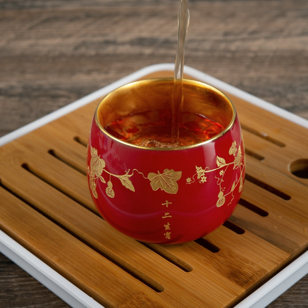 Zodiac Tea Cup-Mutton Fat Jade Porcelain