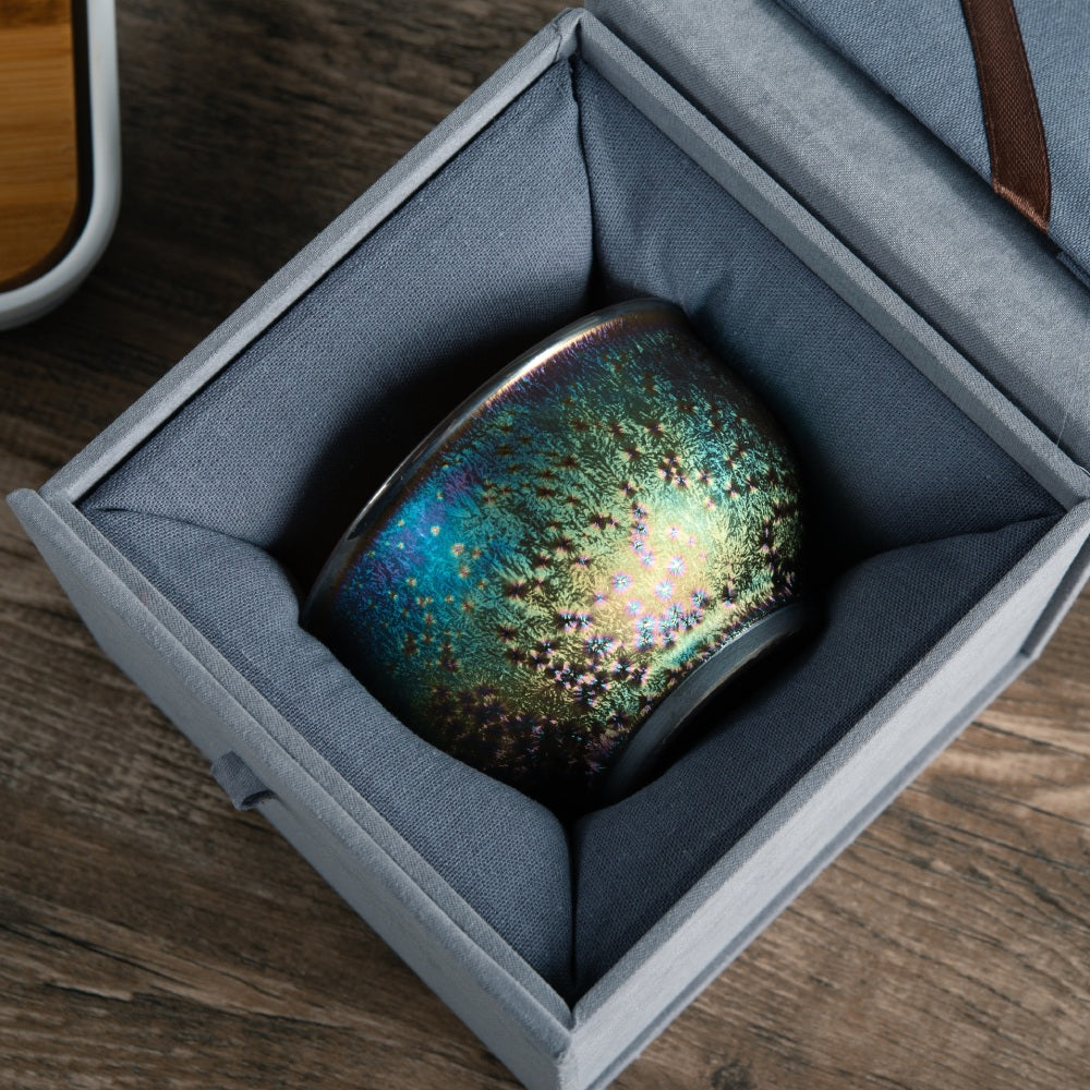 Rainbow Glaze Porcelain Cup – Inspired by Jian Zhan Craftsmanship