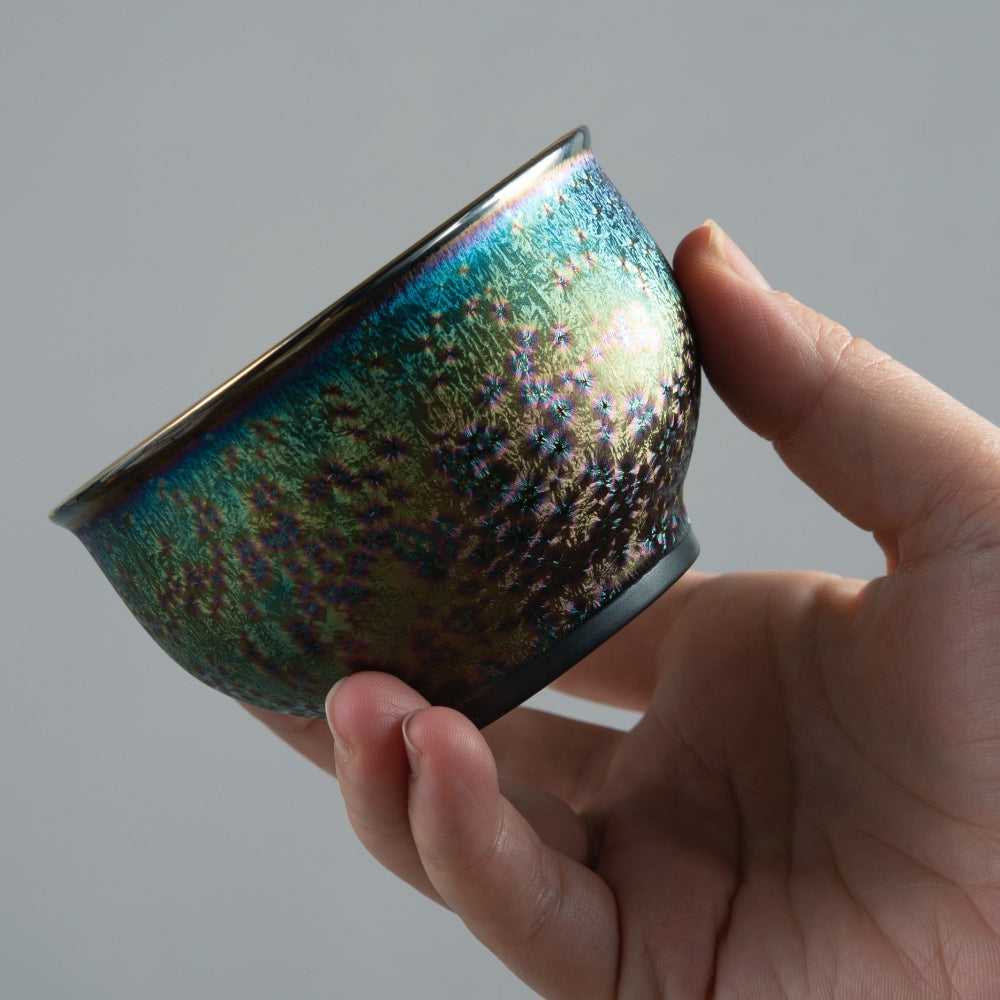 Rainbow Glaze Porcelain Cup – Inspired by Jian Zhan Craftsmanship