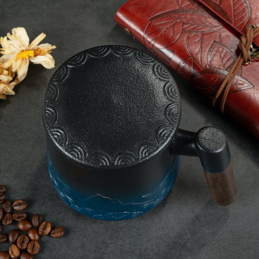 Nature-Inspired Porcelain Mug – Mountain Meets Ocean