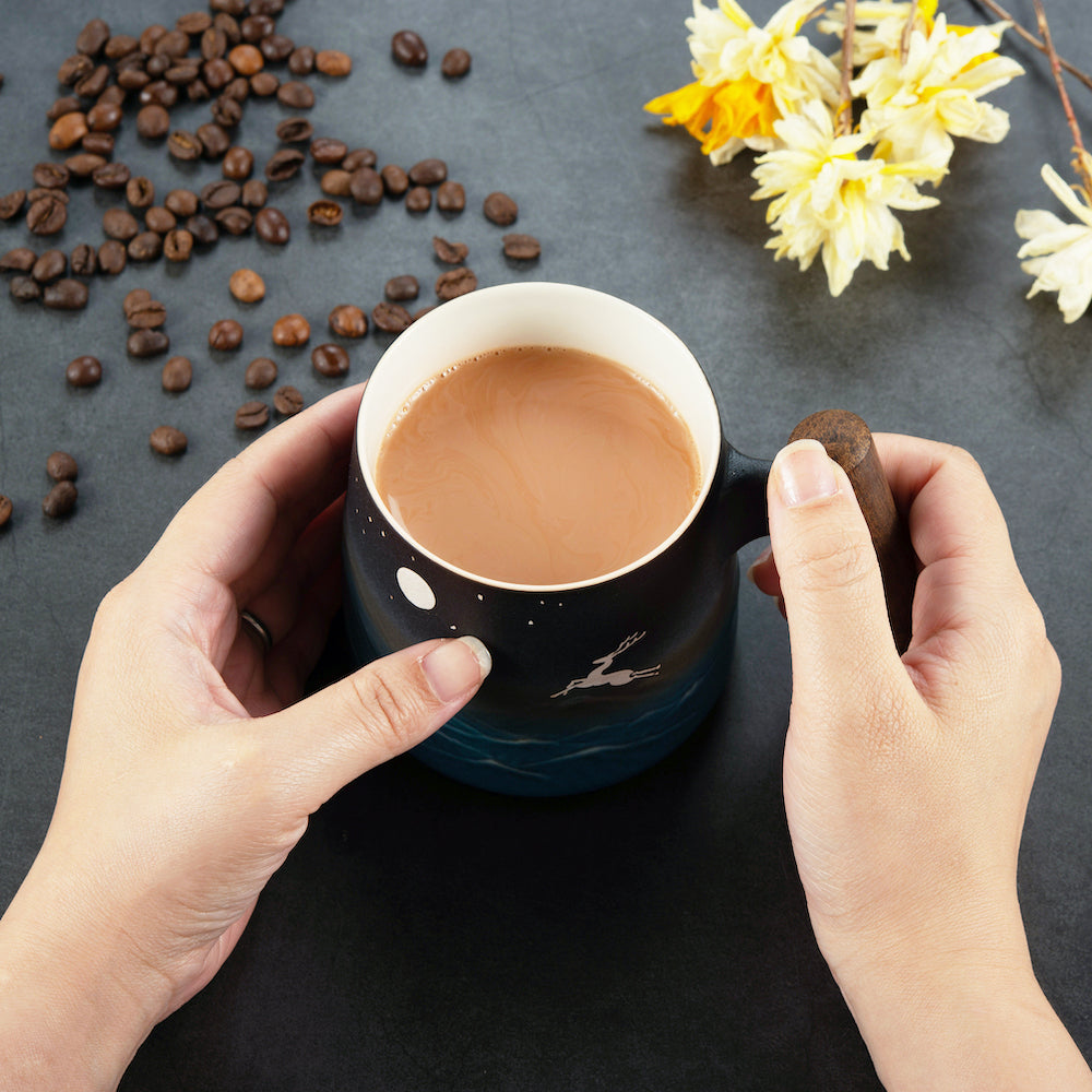 Moon Elf Ceramic Coffee & Tea Mug of Lunar Elegance